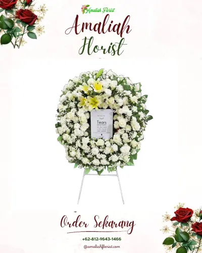 Krans Bunga Duka Cita di Kemiri Muka